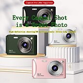 abordables Cámara y fotografía-Cámara de vídeo digital compacta de bolsillo para cine, con enfoque automático, 64 MP, 4K, detección de rostros, zoom de 18x de 2,4 pulgadas, batería recargable de 650 mAh