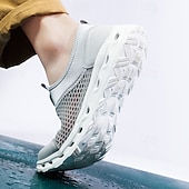 Недорогие Мужские кроссовки-мужские серые сетчатые кроссовки без застежек с амортизирующей подошвой для легкости и комфорта при активном образе жизни