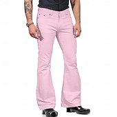 economico Fondi-Retrò Vintage Anni &#039;70 Pantaloni Pantaloni a zampa d&#039;elefante Hippie Disco Tinta unica Per uomo Halloween Carnevale Feste Abbigliamento Quotidiano Parata dell&#039;Orgoglio Adulti Tutte le stagioni