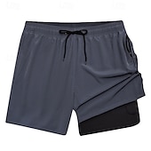 cheap Men&#039;s Boxer Swim Trunks-Men&#039;s Swim Trunks Swim Shorts Board Shorts Bottoms Drawstring 2 in 1 with Pockets Swimming Surfing Beach Water Sports Solid Colored Summer Spring