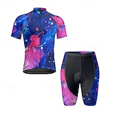 halpa Miesten vaatesarjat-Miesten Pyöräily jersey ja shortsit Graffiti Lyhythihainen Pyörä Liikunta-asut 3 takataskulla Maastopyöräily Maantiepyöräily Etuvetoketju Hikeä siirtävä Mukava Hengittävä Urheilu Musta Keltainen