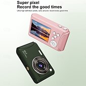 abordables Cámara y fotografía-Cámara de vídeo digital compacta de bolsillo para cine, con enfoque automático, 64 MP, 4K, detección de rostros, zoom de 18x de 2,4 pulgadas, batería recargable de 650 mAh