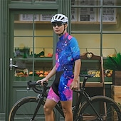 halpa Miesten vaatesarjat-Miesten Pyöräily jersey ja shortsit Graffiti Lyhythihainen Pyörä Liikunta-asut 3 takataskulla Maastopyöräily Maantiepyöräily Etuvetoketju Hikeä siirtävä Mukava Hengittävä Urheilu Musta Keltainen