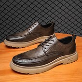 billiga Tillfällig-bruna mäns fritidssneakers i konstläder med snörning – snygga och bekväma skor för vardagsbruk och utomhusaktiviteter