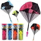 voordelige Feest benodigdheden-Buitenspeelgoed met vliegende parachute 4-delige parachutewerper speelgoedset Buitenspeelgoed met vliegerlanding Kinderen tuinspel voor kinderen Buitenspellen