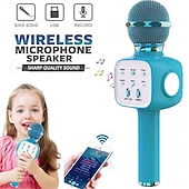 olcso Mikrofonok-kézi vezeték nélküli bluetooth mikrofon ktv karaoke mikrofon hangszóróval ios Android telefon számítógéphez