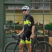 levne Pánské oděvní soupravy-Pánské Cyklodres a kraťasy Krátký rukáv Horská cyklistika Silniční cyklistika Žlutá Modrá Zelená Graffiti Jezdit na kole Spandex Sportovní Graffiti Oblečení