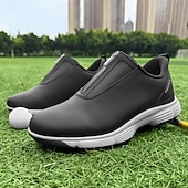 preiswerte Herren Golfschuhe-weiße Golfschuhe für Herren mit Reißverschluss, atmungsaktivem Obermaterial und gepolsterter Sohle für Komfort und Leistung auf dem Platz