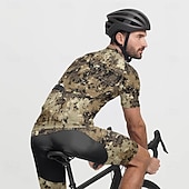 tanie Męskie koszulki-Męskie Koszulka rowerowa Kamuflaż Krótki rękaw Rower Tee Tshirt Dżersej z 3 tylnymi kieszeniami Kolarstwo górskie Szybkie wysychanie Anatomiczny kształt Odprowadzające wilgoć Oddychający Sport Ziele