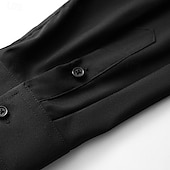 preiswerte Herrenhemd zum Knöpfen-Herren Hemd Sommerhemd Freizeithemd Strandhemd Knopfhemd Schwarz Weiß Grün Langarm Einfach Großvaterkragen Stehkragen Urlaub Hawaiianisch Button-Down Bekleidung Polyester Mode Lässig Bequem