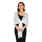 cheap Wedding Guest Wraps-Sparkling Metallic Shawls and Wraps with Buckle,for Evening Dresses Party Wedding Bride Bridesmaid