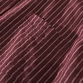 economico Casual da lavoro-Per uomo Camicia Camicia di lino Camicia casual Camicia con Bottoni Camicia di cotone A righe Vacanza Camicia hawaiana Bianco Vino Blu reale Manica Lunga Colletto alla coreana Primavera Autunno