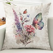 cheap Floral &amp; Plants Style-Rustic Floral Decorative Toss Pillows Cover 1PC Soft Square Couch Cushion Case Pillowcase for Bedroom Livingroom Sofa Chair