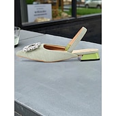 economico Ballerine da donna-tacchi alti in raso verde con fibbia in cristallo – scarpe casual eleganti per donna, perfette per eventi diurni, feste o cocktail