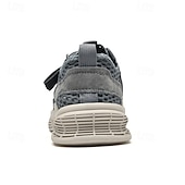 cheap Men&#039;s Sneakers-Men&#039;s Beige Mesh Sneakers with Lace-up &amp; Velcro Strap, Breathable Casual Sports Shoes for Summer