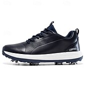 cheap Men&#039;s Golf Shoes-Men&#039;s Black and White Golf Shoes with Spiked Sole, Breathable Upper, and Lightweight Design for Comfort and Support on the Golf Course
