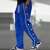 abordables Pantalones de deporte-Hombre Pantalones deportivos Pantalones de Deporte Pantalones Bolsillo Correa Cintura elástica Plano Comodidad Deporte Diario Moda Casual Azul Real Caqui Microelástico