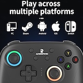 preiswerte Spielperipheriegeräte-RG P01 Kabelgebundener kabelloser Bluetooth-Spielecontroller RGB-Hall-Effekt-Joystick Xbox-Gamepad für PC Android iOS Steam