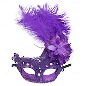 olcso Maszk-Farsangi maszk Maszk Halloween-kellékek Felnőttek Női Fél arc Teljesítmény Parti Álarcos mulatság Farsang Mardi Gras Könnyű farsangi jelmez
