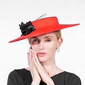 Недорогие Вечеринковые шляпы-шляпы шляпа от солнца из волокна свадебный пляж элегантный свадебный с перьями / меховой цветочный головной убор головной убор