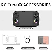 baratos Consoles de Jogos-console de jogos portátil rg cubexx tela 3,95&#039;&#039;ips sistema linux saída de vídeo leitor de e-book wiliwili console multifuncional