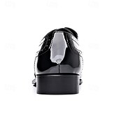 baratos Formal-sapatos brogue masculinos de couro envernizado preto - estilo formal clássico para negócios, escritório e ocasiões especiais