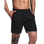 baratos Calções Estilo Casual-Homens Shorts ativos Shorts de moletom Calção Shorts de verão Bolsos Com Cordão Cintura elástica Tecido Conforto Curto Esportes Diário Para Noite Moda Casual Preto Verde Tropa Micro-Elástica