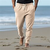 levne Tepláky-Pánské Atletické kalhoty Tepláky Běžec Kalhoty Kapsy Šňůrky Elastický pas Bez vzoru Pohodlné Outdoorové sporty Denní Módní Na běžné nošení Černá Bílá Lehce elastické