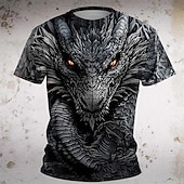 billiga Pojkens 3D-djur-Pojkar 3D Grafisk Dinosaurie T-shirt Kortärmad Sommar Vår Mode Grundläggande Barn 4-12 år Rund hals Utomhus Ledigt Dagligen Normal