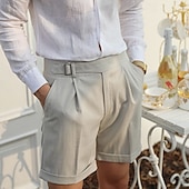 abordables Shorts de costume-Homme Robe Short Short d&#039;été Short de travail Shorts décontractés Poche Plein Confort Court Formel Soirée Travail Mode Style classique bleu marine Abricot Micro-élastique
