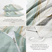 cheap 100% Cotton-Marble Pattern Duvet Cover Full Size Bedding Set Bed Sets Quilt Cover Soft Lightweight Comforter Cover with 2 Pillowcases for Summer Spring