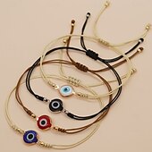 abordables Suministros para la fiesta-1 pulsera de cuerda con cuentas en forma de ojo de diablo, colorida pulsera de amistad con cuerda de mano, joyería ajustable