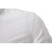 economico Camicie Popover da Uomo-Per uomo Camicia Camicia popover Camicia estiva Maglietta informale Camicia da spiaggia Camicia con bottoni Nero Bianco Albicocca Manica lunga Jacquard Tinta unita / tinta unita A fascia Da mare