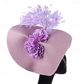 economico Fascinator-berretto Poliestere Cappello Fedora Corsa di cavalli Elegante Vintage Con Fantasia floreale Copricapo Copricapo