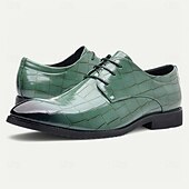 economico Formale-scarpe stringate in similpelle con motivo coccodrillo bordeaux da uomo, eleganti calzature formali per lavoro, matrimoni e occasioni speciali