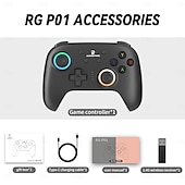 preiswerte Spielperipheriegeräte-RG P01 Kabelgebundener kabelloser Bluetooth-Spielecontroller RGB-Hall-Effekt-Joystick Xbox-Gamepad für PC Android iOS Steam