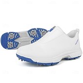 preiswerte Herren Golfschuhe-weiße Golfschuhe für Herren mit Reißverschluss, atmungsaktivem Obermaterial und gepolsterter Sohle für Komfort und Leistung auf dem Platz