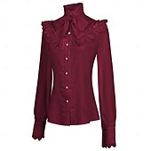 levne Topy-Retro Rokoko Středověké Halenka / košile Upír Princeznovské Krajka Mašle Pevná barva Dámské Pirát Královský Steampunk Plesová maškaráda Běžné / Denní Dospělé Halenka