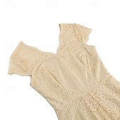 levne Šaty-Elegantní 50. léta Retro Ke kolenům Šaty A-Line šaty Čajové šaty Krajka A-Linie Dámské Vánoce Karneval Nový rok Maturita Denní nošení loučení se svobodou nevěsty Dospělé Šaty pro návrat domů Léto