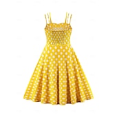 preiswerte Kleider-Retro Vintage 1950er Kleid Swing-Kleid Übergröße Tupfen Damen Karneval Maskerade Alltagskleidung Junggesellinnenabschiedsparty Erwachsene Kleid Abschlussballkleider