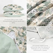 cheap 100% Cotton-Floral Pattern Duvet Cover Full Size Bedding Set Bed Sets Quilt Cover Soft Lightweight Comforter Cover with 2 Pillowcases for Summer Spring