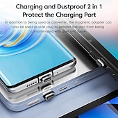 זול כבלים ומתאימים-toocki 100w usb-c ל-type-c מתאם מגנטי 2 ב-1 pd טעינה מהירה מחבר סוג-c סנכרון נתונים ממיר usb-c 90 מעלות