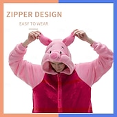 cheap Animal Costume-Carnival Costume 2026 Kigurumi Pajamas Fancy Costume Group Costume Animal Pig Cartoon Warm Funny Costume Comfy Kid's Adults' Unisex Men and Women Boys and Girls Halloween Carnival Party Performance