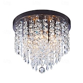cheap Unique Chandeliers-Crystal Chandelier LED Round Ceiling Light with LED Brightness Hall Lights 110-240V