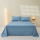 cheap Sheets &amp; Pillowcase-Single Sheet Flat Sheet Bedding Cotton Solid Colored Soft Premium Quality Comforter Cover Bed Collection