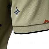 Недорогие Мужской Элитный Поло-Men's Polo Knit Polo Sweater Formal Work Turndown Short Sleeve Letter &amp; Number Buttons Summer White Green Beige Polo