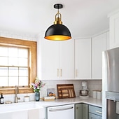 baratos Luzes pendentes-industrial retro pingente luz lustre de metal moderno fazenda varanda corredor luminária decorativa cabeceira preto pendurado lâmpada 1 cabeça 110-240v