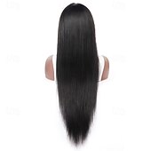 economico Parrucche di capelli veri senza cuffia-parrucca fatta a macchina capelli umani lisci neri densità 150% per donne nere