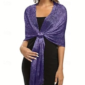 cheap Wedding Guest Wraps-Sparkling Metallic Shawls and Wraps with Buckle,for Evening Dresses Party Wedding Bride Bridesmaid