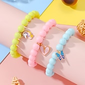 cheap Party Supplies-3pcs Cute Sun Flower, Rainbow Charm Beaded Unicorn Sun Flower Rainbow Bracelets Set